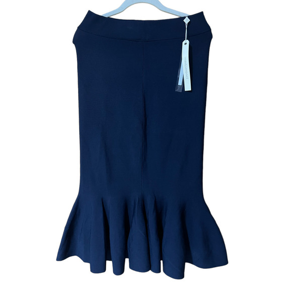 JONATHAN SIMKHAI - Navy Blue Trumpet Fluted Skirt - Size S  - NWT - Picture 2 of 5